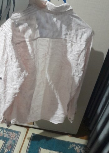 Erkek Beyaz Keten Uzun Kollu Gömlek - Görsel 3