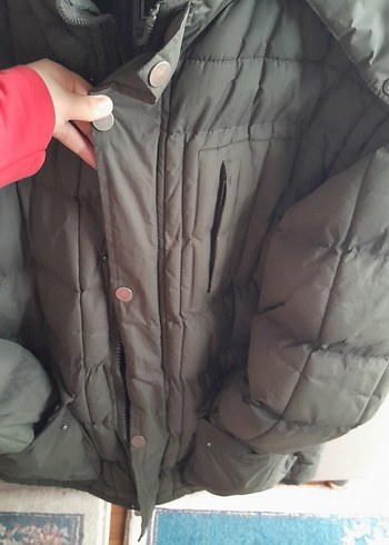 Gri Kapitone Kadın Kışlık Mont - Görsel 8