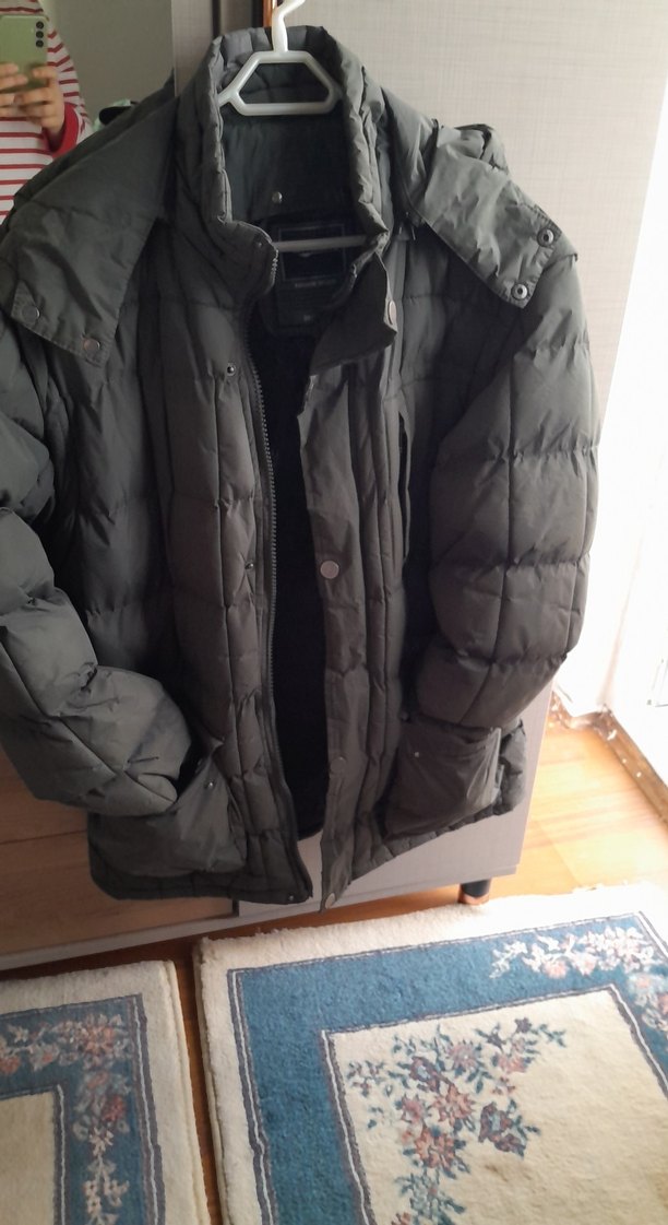 Gri Kapitone Kadın Kışlık Mont - Görsel 2