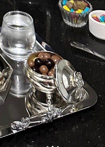 Diğer Gümüş renk söz tepsisi lokumluğu