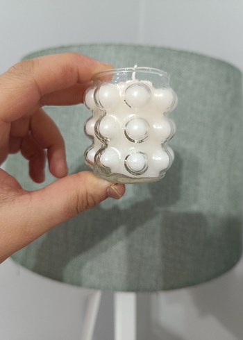 Beden Beyaz Kahve kokulu,kahve yanı uzum bardak mum
