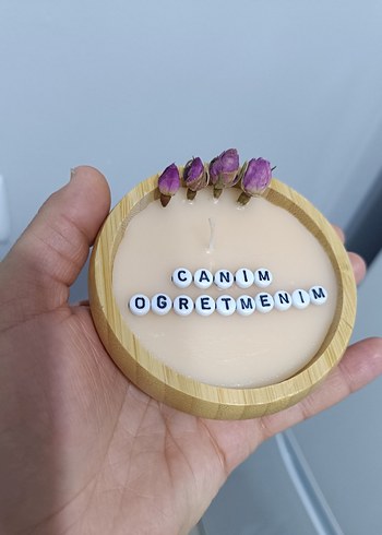 Beden Camel Renkli Öğretmene Özel Mum