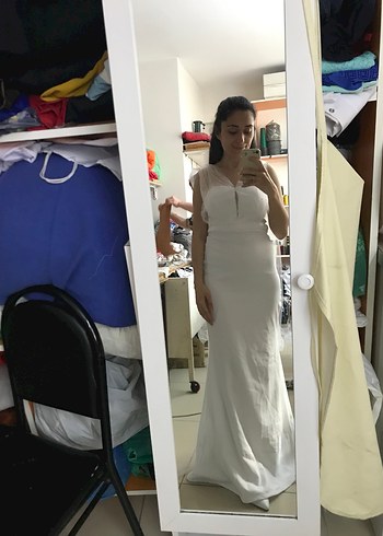 Zarif İncili Nikah Elbisesi | 2 Saat Giyildi | Uygun Fiyat - Görsel 3