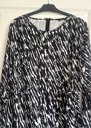 Zebra Desenli Uzun Kollu Elbise - Görsel 5