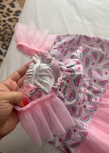 Kız Çocuk Pembe Fırfırlı Elbise - Görsel 4