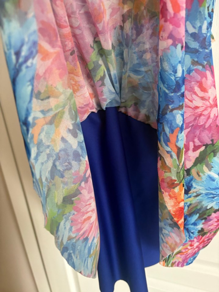 Çiçek Desenli Renkli Mini Elbise - Görsel 5