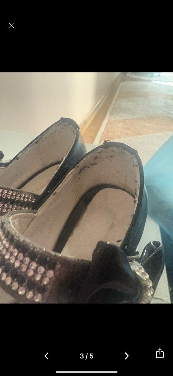 Kız Çocuk Siyah Rugan Tokalı Topuklu Ayakkabı - Görsel 3