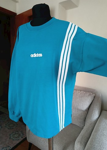 l Beden mavi Renk Adidas Model Sweatshirt Sıfır Ürün (Orijinal Değildir)