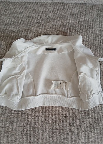 Sisley Beyaz Crop Fermuarlı Ceket xxs - Görsel 11