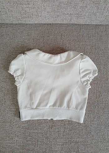 Sisley Beyaz Crop Fermuarlı Ceket xxs - Görsel 15