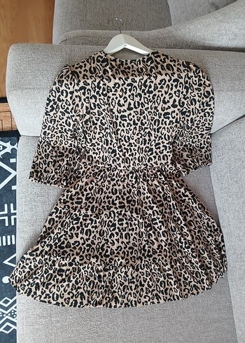 Leopar Desenli Elbise L beden - Görsel 7