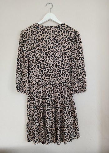 Leopar Desenli Elbise L beden - Görsel 4