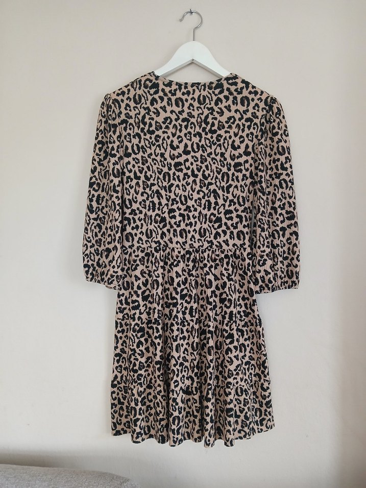 Leopar Desenli Elbise L beden - Görsel 2
