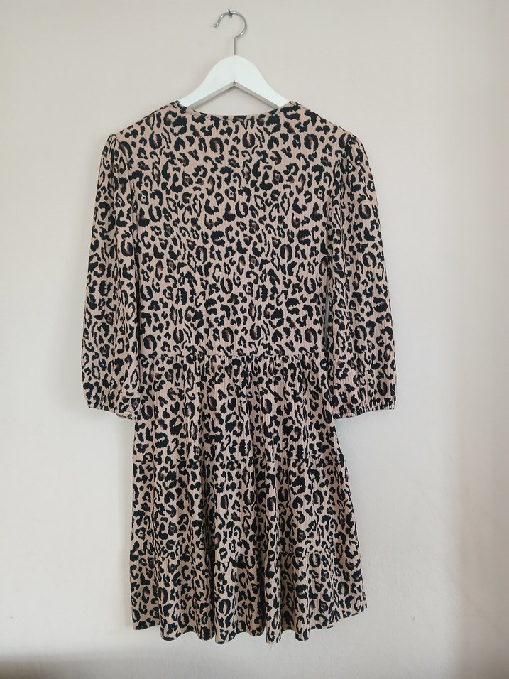 Leopar Desenli Elbise L beden - Görsel 4