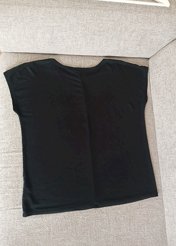 Siyah Kadın Kısa Kollu Bluz 44 46 beden - Görsel 2