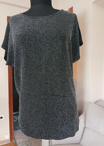 Siyah Kadın Kısa Kollu Bluz 44 46 beden - Görsel 11