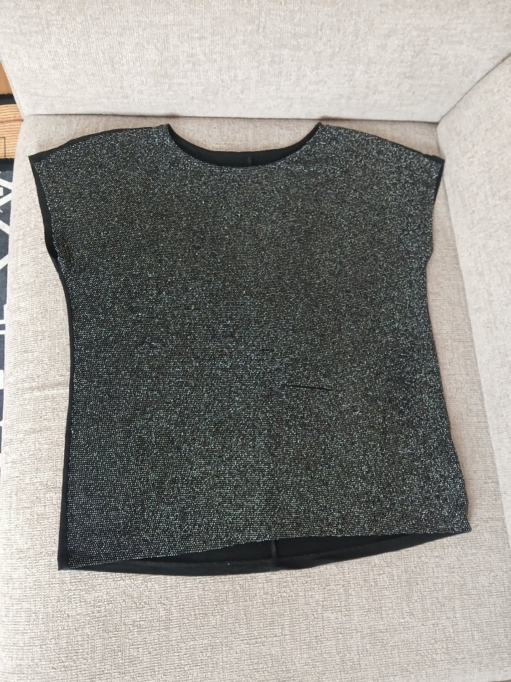 Siyah Kadın Kısa Kollu Bluz  44 46 beden - Görsel 5