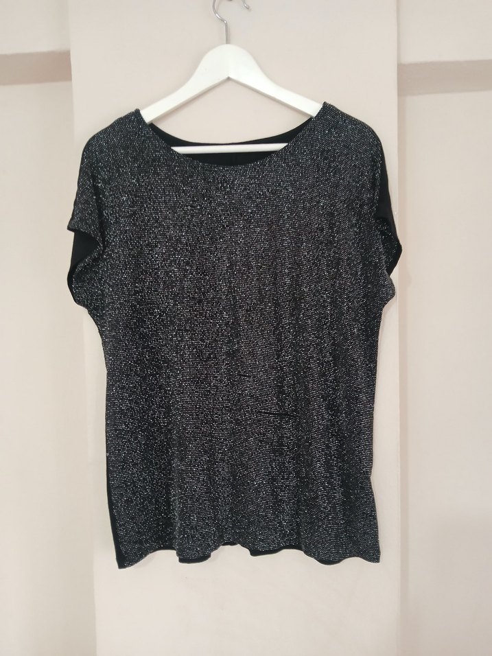 Siyah Kadın Kısa Kollu Bluz  44 46 beden - Görsel 4