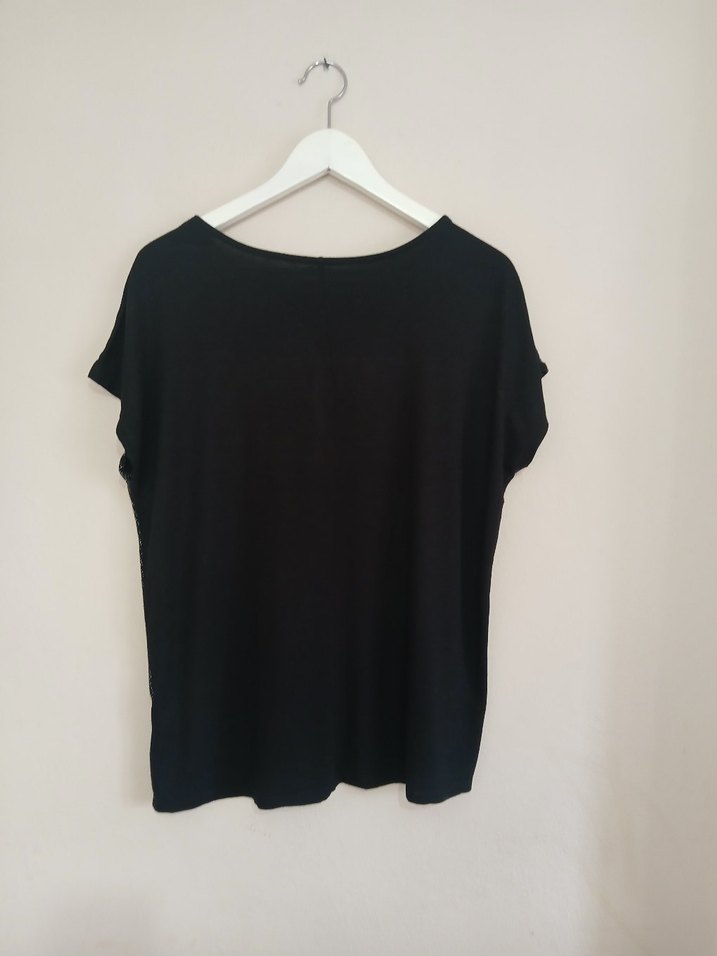 Siyah Kadın Kısa Kollu Bluz  44 46 beden - Görsel 3