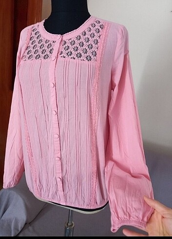 Pudra pembesi bluz 38 beden  - Görsel 3