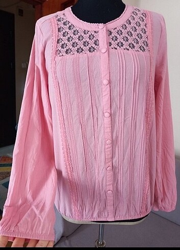 Pudra pembesi bluz 38 beden  - Görsel 4