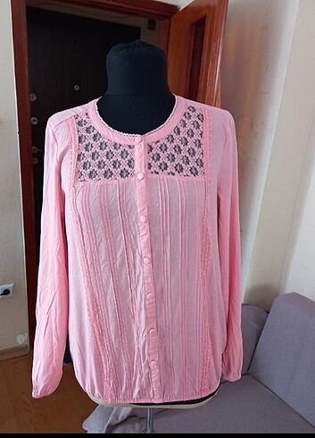 Pudra pembesi bluz 38 beden  - Görsel 8