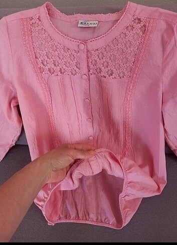Pudra pembesi bluz 38 beden  - Görsel 11