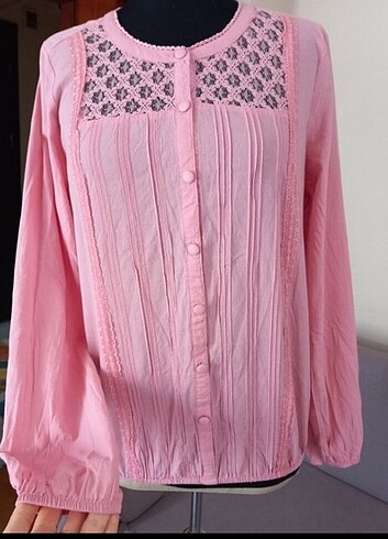 Pudra pembesi bluz 38 beden  - Görsel 13