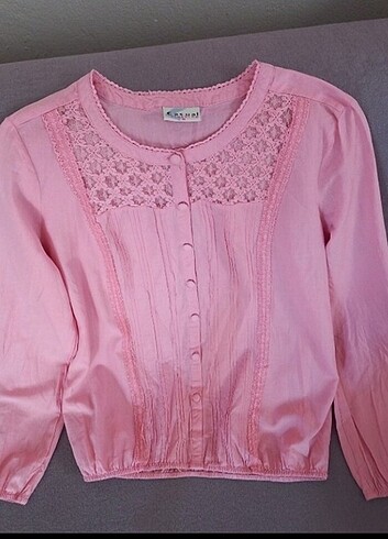 Pudra pembesi bluz 38 beden  - Görsel 15