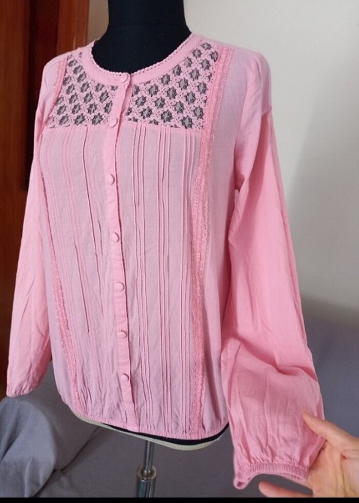 Pudra pembesi bluz 38 beden  - Görsel 3