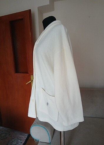 Kırık Beyaz Polarlı Hırka  S Beden - Görsel 7