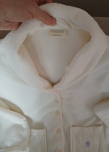 Kırık Beyaz Polarlı Hırka  S Beden - Görsel 16