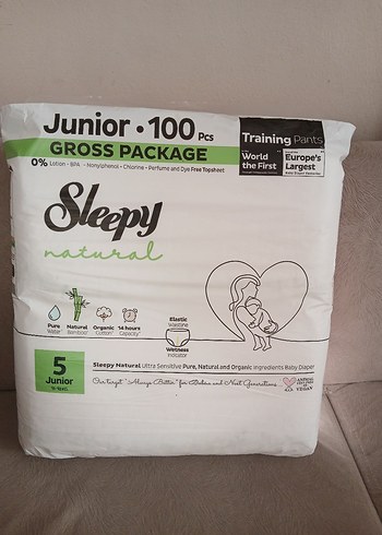5 Beden: 11-25 kg Beden Sleepy Junior 5 Numara 100'lü külot Bezi