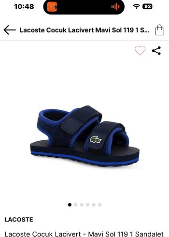 Lacoste Lacoste Erkek Çocuk Mavi Cırtlı Terlik