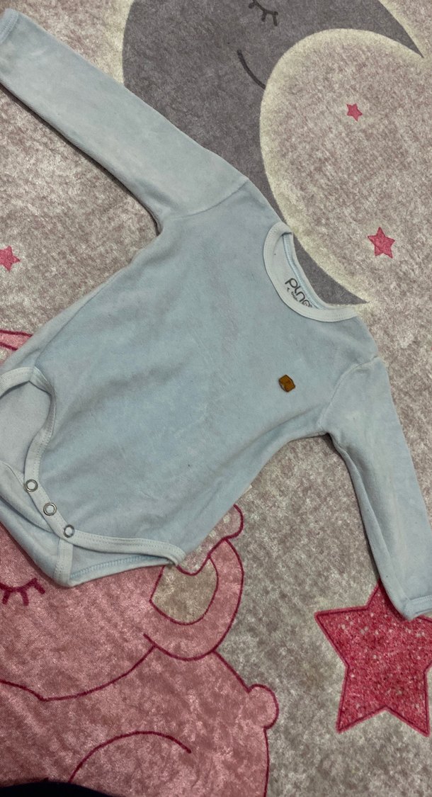 Uzun Kollu Gri Bebek Bodysuit - Görsel 2