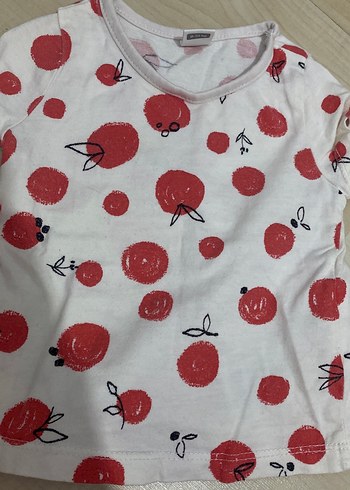 Beyaz Kız Çocuk Baskılı Kısa Kollu Tişört - Görsel 2