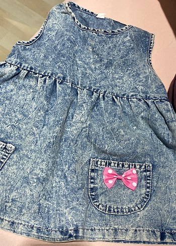 Kız Çocuk Renkli Batik Denim Elbise