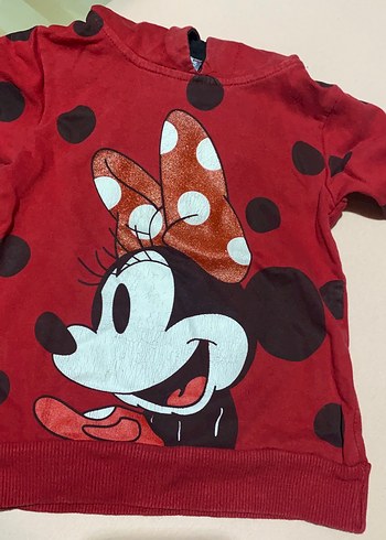 Kız Çocuk Kırmızı Baskılı Sweatshirt