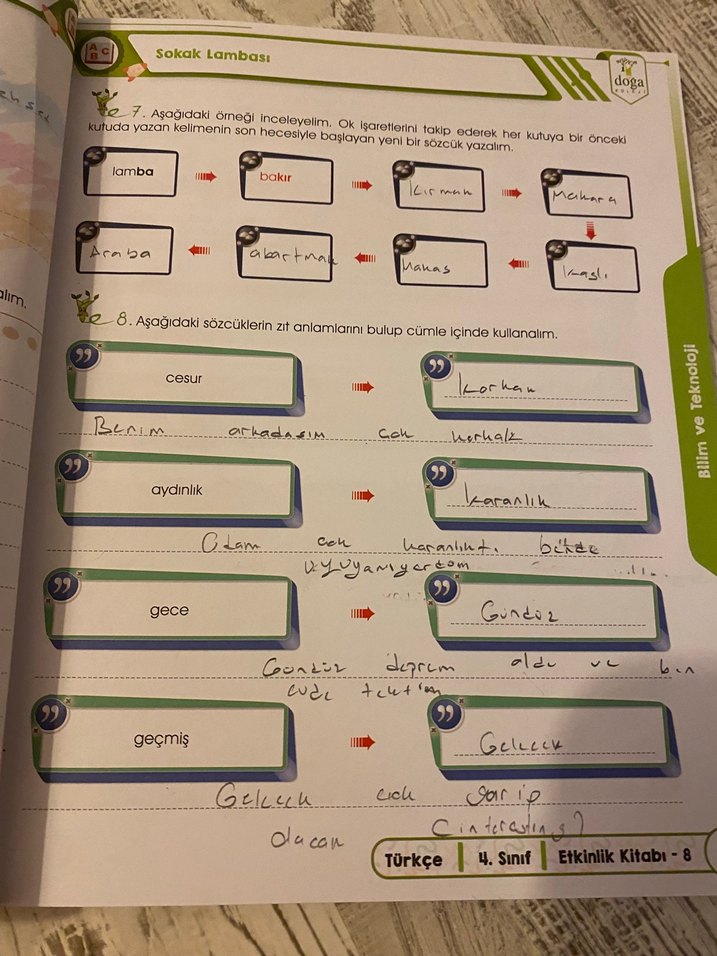 Doğa Koleji 4. Sınıf Etkinlik Kitabı - Görsel 4