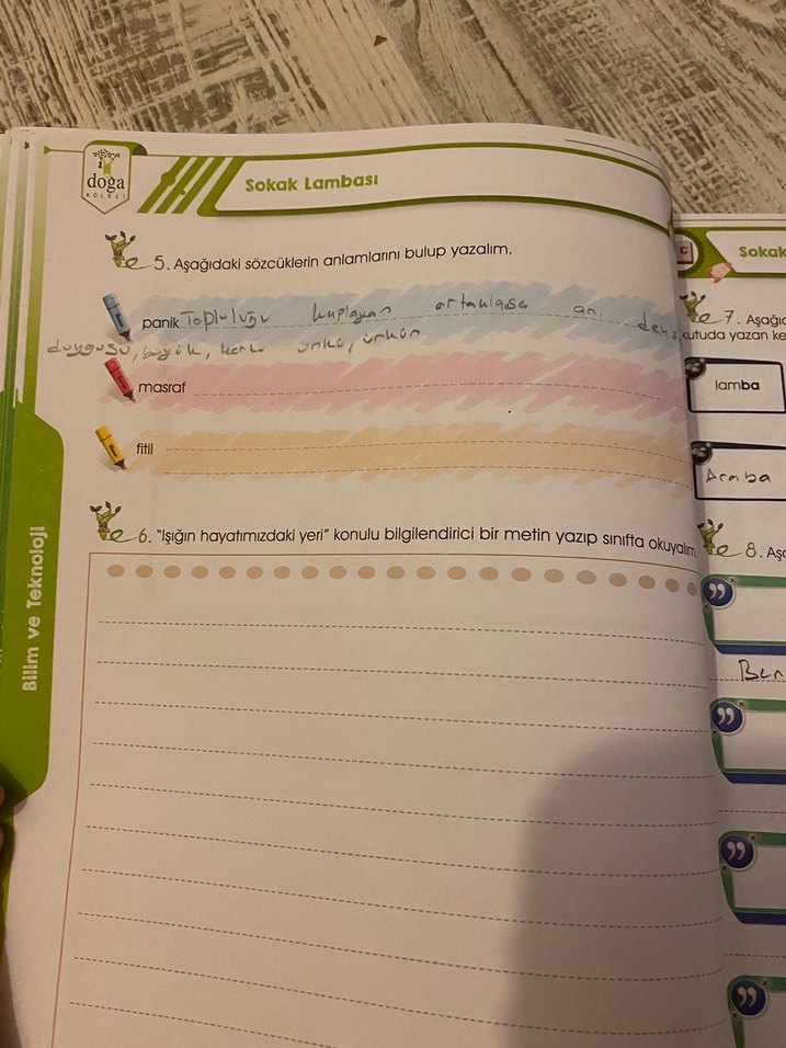 Doğa Koleji 4. Sınıf Etkinlik Kitabı - Görsel 5