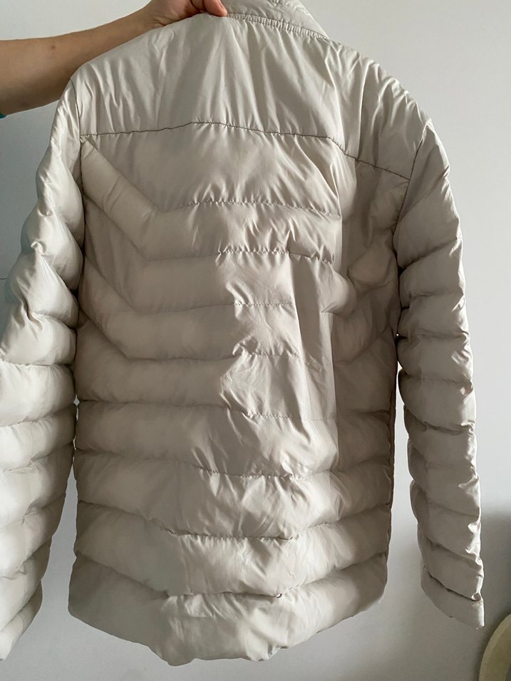 Beyaz Fermuarlı Erkek  Kışlık Mont - Görsel 4