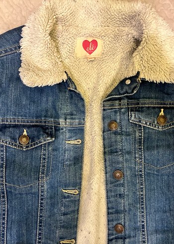 Kadın Mavi Kürklü Denim Ceket - Görsel 3