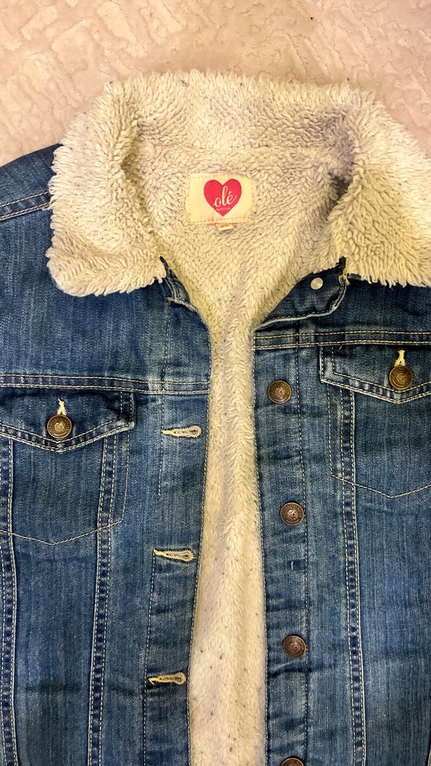 Kadın Mavi Kürklü Denim Ceket - Görsel 3