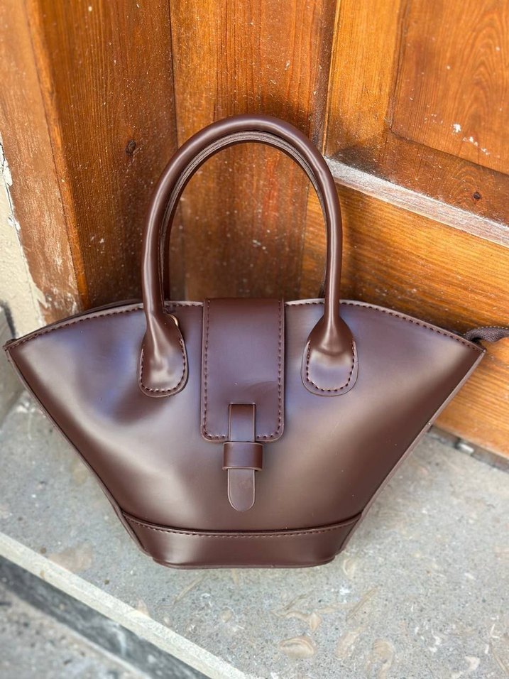 Kahverengi Deri Kadın Çanta - Görsel 3