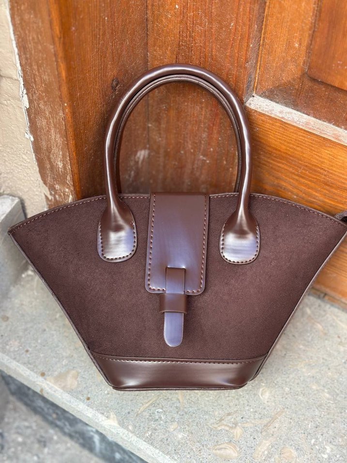 Kahverengi Deri Kadın Çanta - Görsel 5