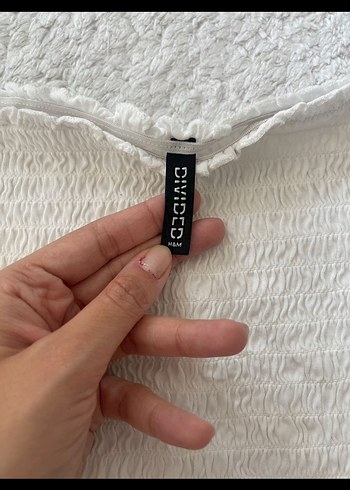 H&M Kısa Kollu Beyaz Bluz