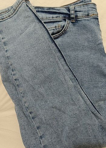 40 Beden mavi Renk Düğmeli mavi Mavi Kadın Denim Pantolon