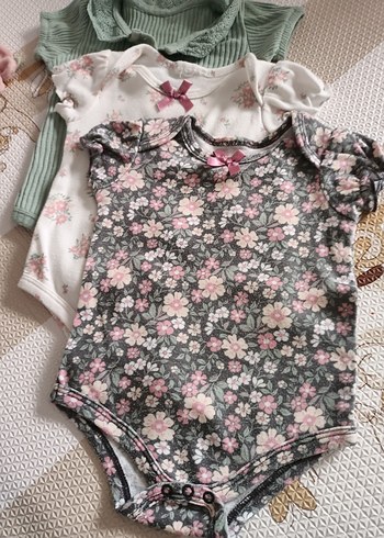 3 lü Kısa Kollu Bebek Kız Body - Görsel 2