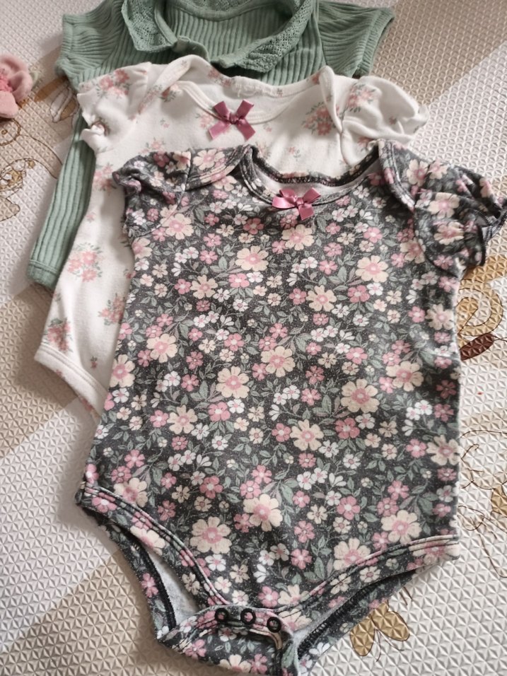 3 lü Kısa Kollu Bebek Kız Body - Görsel 2