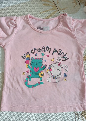 Kız Çocuk Baskılı Kısa Kollu 3 lü Tişört - Görsel 4